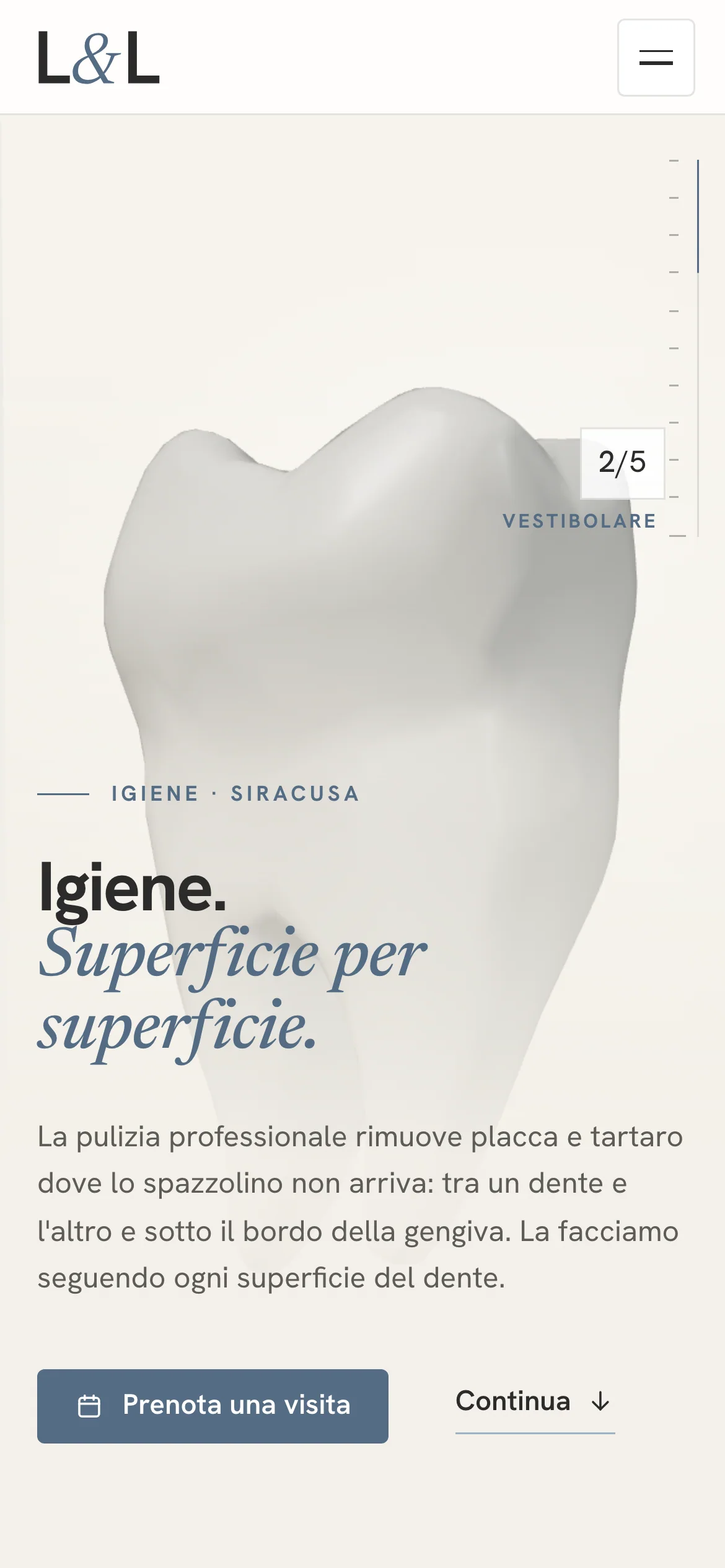 La pagina dell'igiene sul telefono