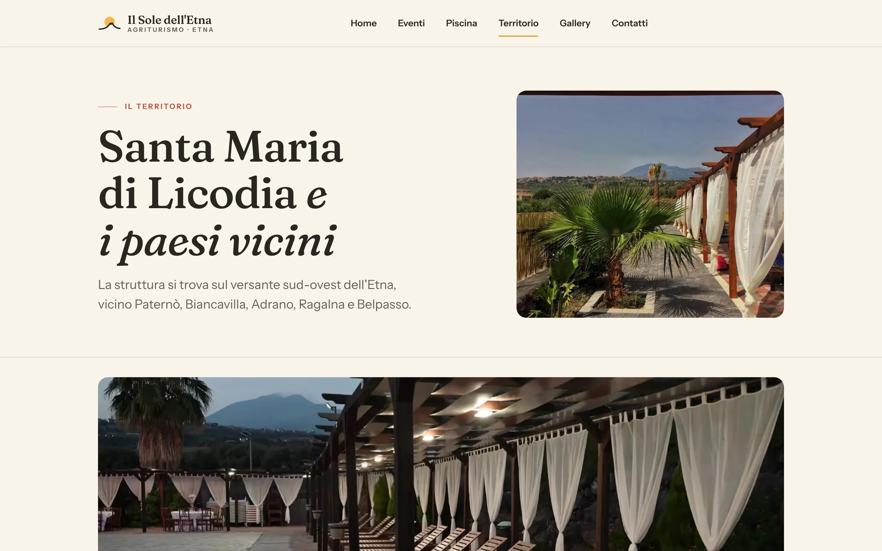 Pagina del territorio: «Santa Maria di Licodia e i paesi vicini», con la foto del pergolato