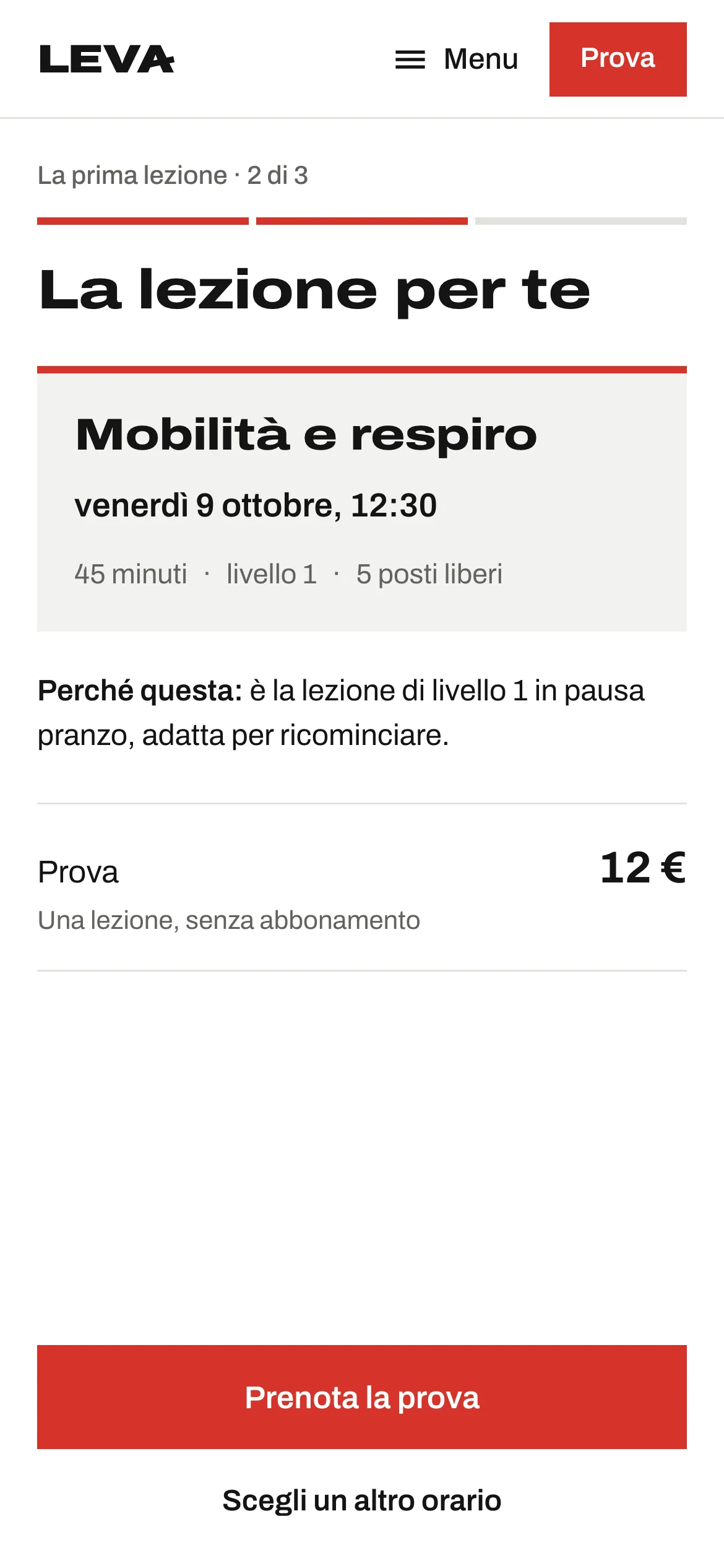 Lezione consigliata: Mobilità e respiro, venerdì 9 ottobre alle 12:30, prova a 12 euro